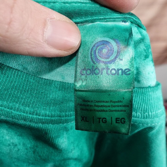 COLORTONE RASTA TIE DYE GREEN YELLOW RED BLANK T-SHIRT SIZE XL - Picture 5 of 5